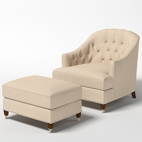 3d baker 6357 tufted model - baker 6357 round back tufted club ottoman armchair by shop3ds